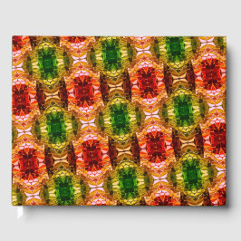 Libro De Visitas El dibujo redondeado genera formas rojas, verdes y