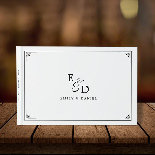 Libro De Visitas El elegante Boda formal en blanco y negro (Subido por el creador)