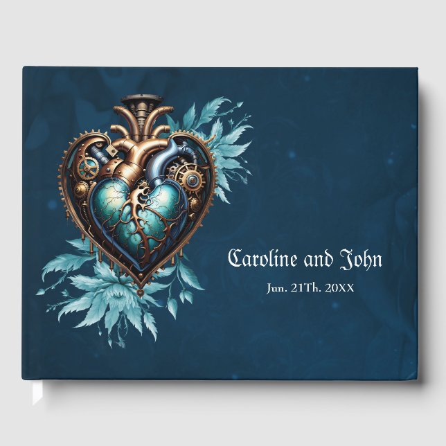 Libro De Visitas El maravilloso y elegante corazón de steampunk. (Anverso)
