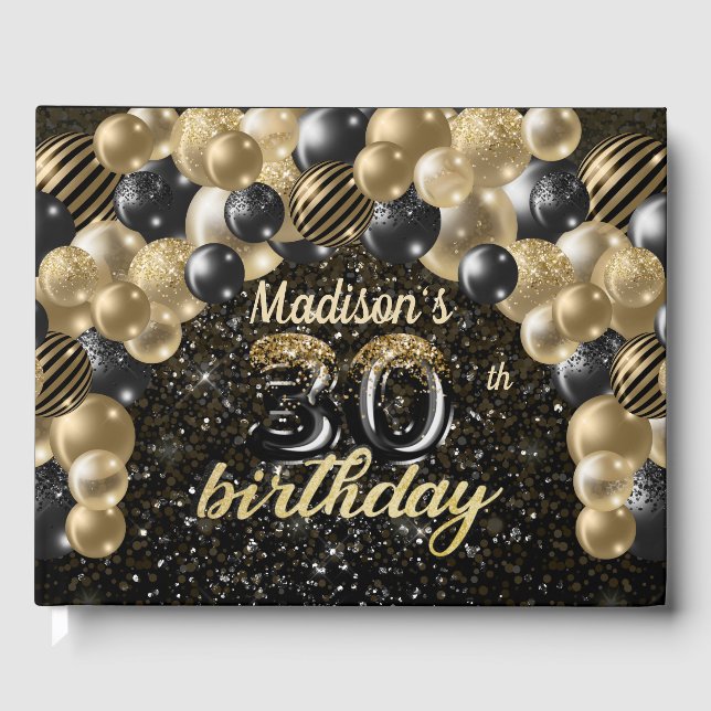 Libro De Visitas El oro negro personalizado del 30 aniversario de l (Anverso)