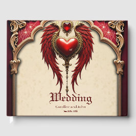 Libro De Visitas El romance vintage con el corazón y las alas.