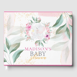 Libro De Visitas Elefante de ducha bebé chica elegante personalizad