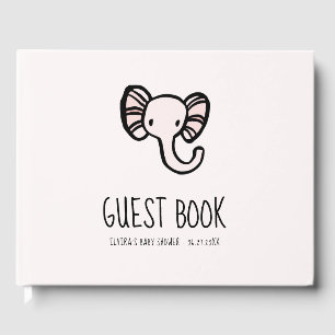 Libro De Visitas elefante rosa lindo Ducha bebé