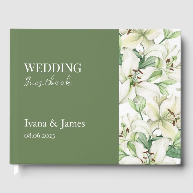 Libro De Visitas Elegancia de flor de LILY (Anverso)