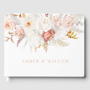 Libro De Visitas Elegancia elegante: Boda floral sin ley