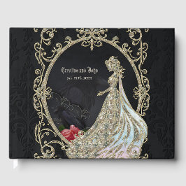 Libro De Visitas Elegancia en oro y negro.