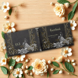 Libro De Visitas Elegancia en plata y negro.