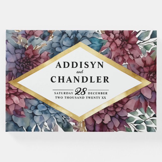 Libro De Visitas Elegancia encantada Boda floral con solera (Anverso)