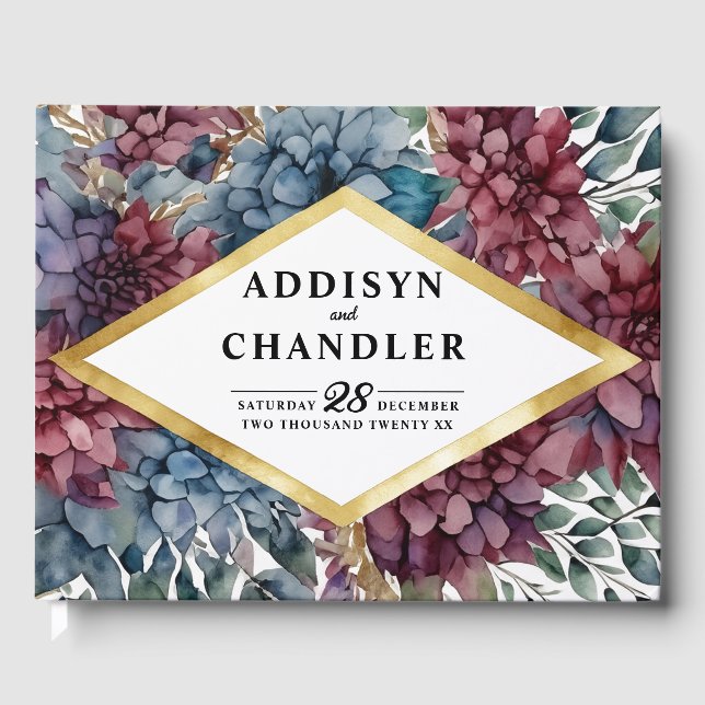 Libro De Visitas Elegancia encantada Boda floral con solera (Anverso)