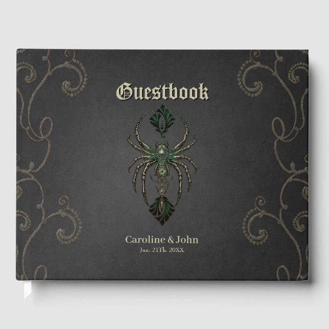 Libro De Visitas Elegancia mecánica, araña en la oscuridad. (Anverso)