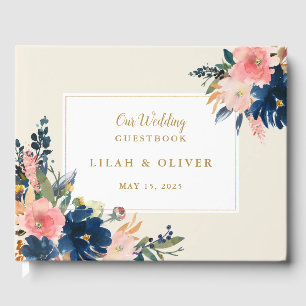 Libro De Visitas Elegancia salvaje Boda Naval Rubor & Gold