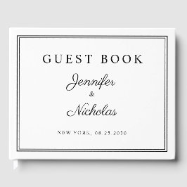 Libro De Visitas Elegant Black And White Script Wedding