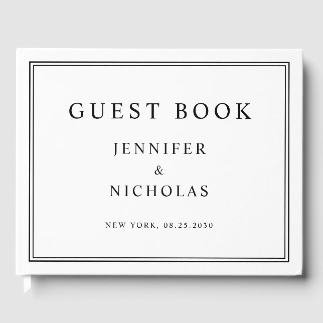 Libro De Visitas Elegant Black And White Wedding (Anverso)