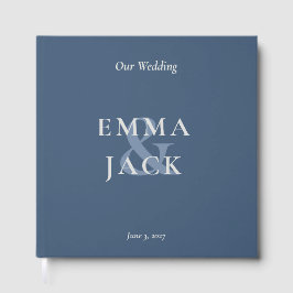 Libro De Visitas Elegant Blue Minimalist ampersand Wedding 
