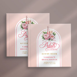 Libro De Visitas Elegant blush and gold bridal shower guest book