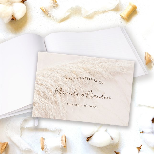 Libro De Visitas Elegant Bohemian Pampas Grass Wedding (Subido por el creador)