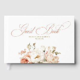 Libro De Visitas Elegant Botanical Rose Flowers Boho Wedding