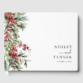 Libro De Visitas Elegant Botanical Winter Christmas Wedding