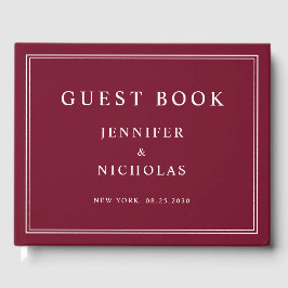 Libro De Visitas Elegant Burgundy Wedding