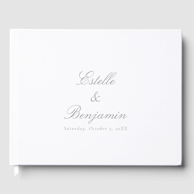 Libro De Visitas Elegant Calligraphy Couples Wedding Guest Book (Anverso)
