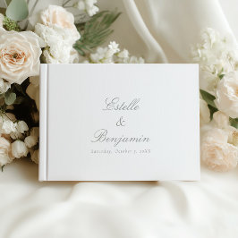 Libro De Visitas Elegant Calligraphy Couples Wedding Guest Book
