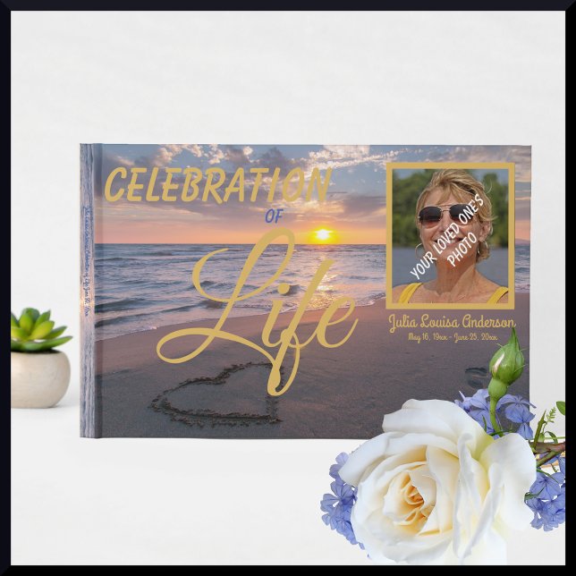 Libro De Visitas Elegant Celebration Of Life Sunset Ocean Photo (Subido por el creador)