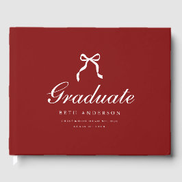 Libro De Visitas Elegant Coquette Script Graduation Party Wine Red
