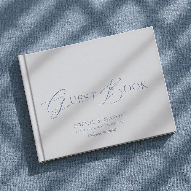 Libro De Visitas Elegant Dusty Blue Wedding Guest Book  (Subido por el creador)