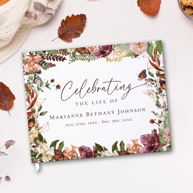 Libro De Visitas Elegant Fall Memorial Celebration of Life (Subido por el creador)
