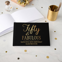 Libro De Visitas Elegant Fifty and Fabulous! 50th Birthday Party