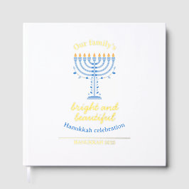 Libro De Visitas Elegant Gold Happy Hanukkah with Menorah