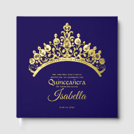 Libro De Visitas Elegant Gold Tiara Crown Quinceañera Birthday