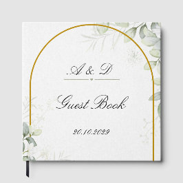 Libro De Visitas Elegant Greenery & Gold Arch Wedding Guest Book