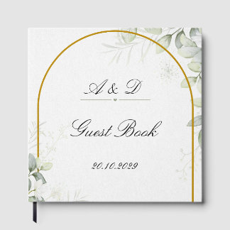 Libro De Visitas Elegant Greenery & Gold Arch Wedding Guest Book