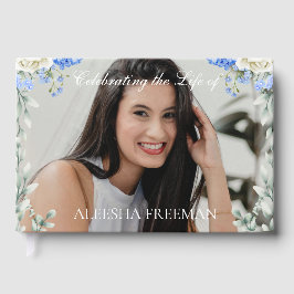 Libro De Visitas Elegant Hydrangea Photo Funeral Sign In Book
