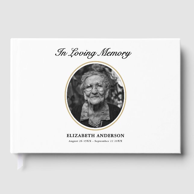 Libro De Visitas Elegant In Loving Memory Photo (Anverso)