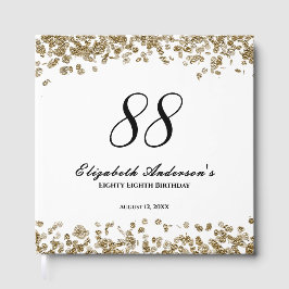 Libro De Visitas Elegant Minimalist Black and Gold 88th Birthday