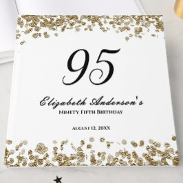 Libro De Visitas Elegant Minimalist Black and Gold 95th Birthday