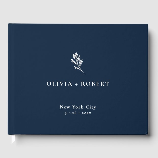 Libro De Visitas Elegant Minimalist Botanical Wedding (Anverso)