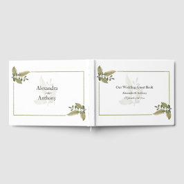 Libro De Visitas Elegant Minimalist Greenery Wedding Guest Book