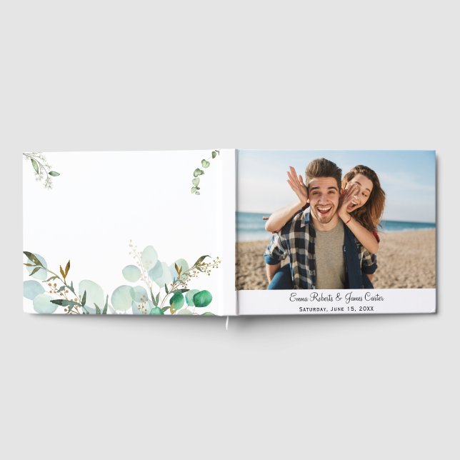 Libro De Visitas Elegant Minimalist Photo Guest Book (Lleno)