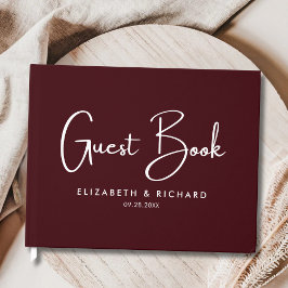 Libro De Visitas Elegant & Modern Burgundy Wedding