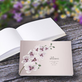 Libro De Visitas Elegant Orchid Minimalist Wedding Guest Book