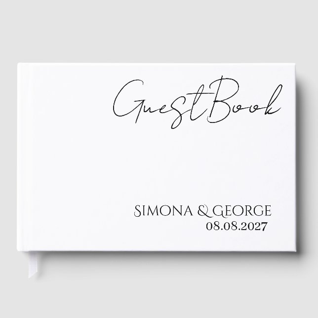 Libro De Visitas Elegant Personalized Wedding Guest Book (Anverso)