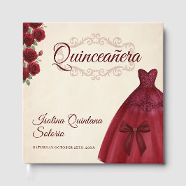 Libro De Visitas Elegant Photo Quinceanera 15th birthday Burgundy 