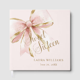 Libro De Visitas Elegant Pink & Gold Sweet Sixteen Birthday