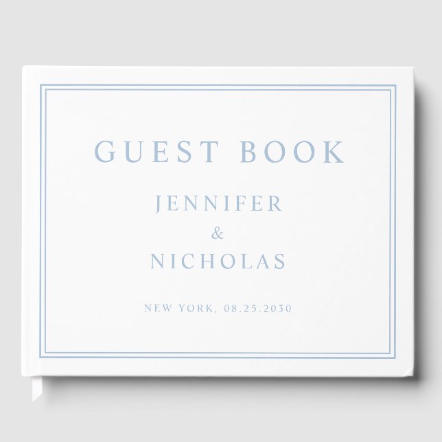 Libro De Visitas Elegant Powder Blue Wedding (Anverso)