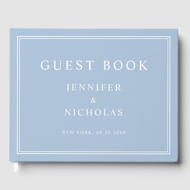 Libro De Visitas Elegant Powder Blue Wedding (Anverso)