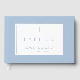 Libro De Visitas Elegant Religious Baby Blue Boy Baptism