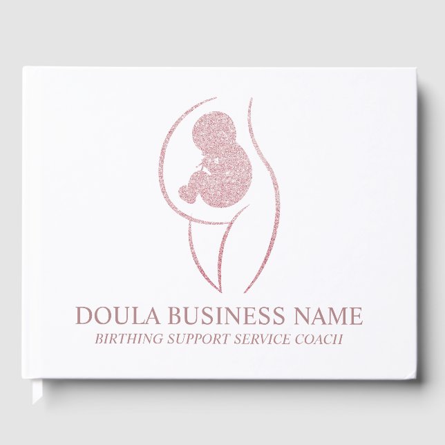 Libro De Visitas Elegant Rose Gold Doula Business Client (Anverso)